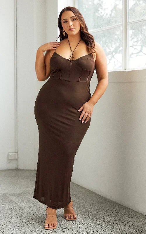 Stafford Dress - Chocolate Brown