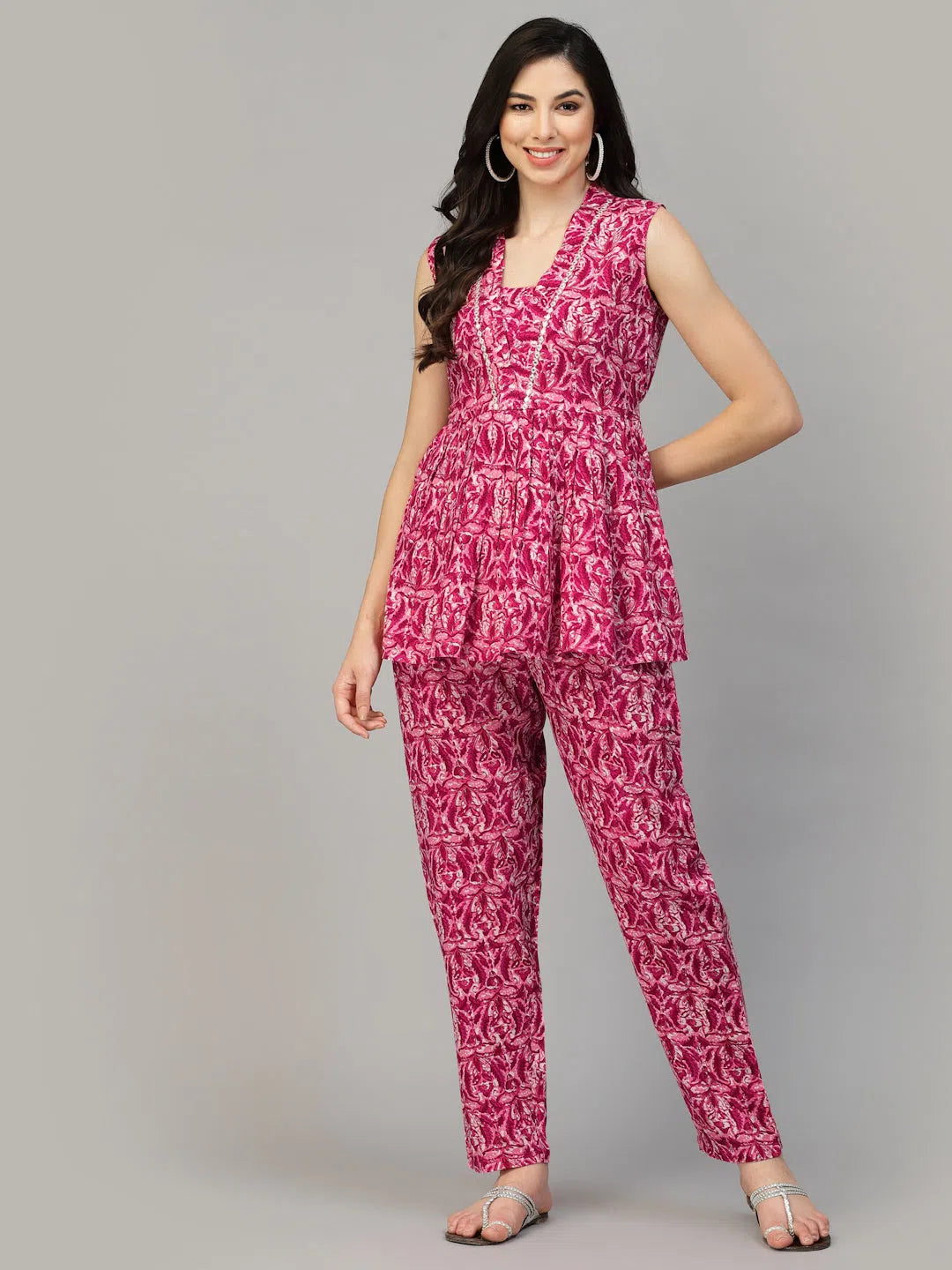 Women Embellished Standard Pink Jumpsuits & Sets