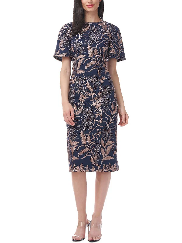 Womens Work Midi Sheath Dress