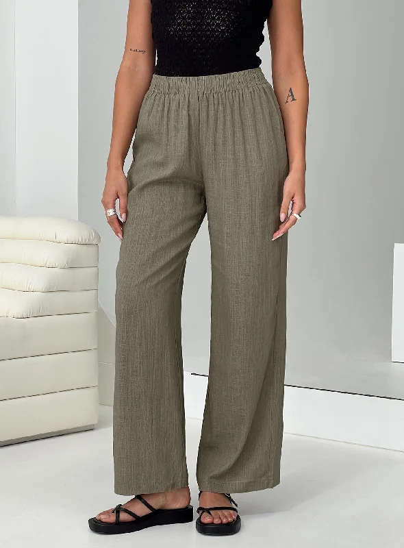 Louis Linen Blend Pants Sage