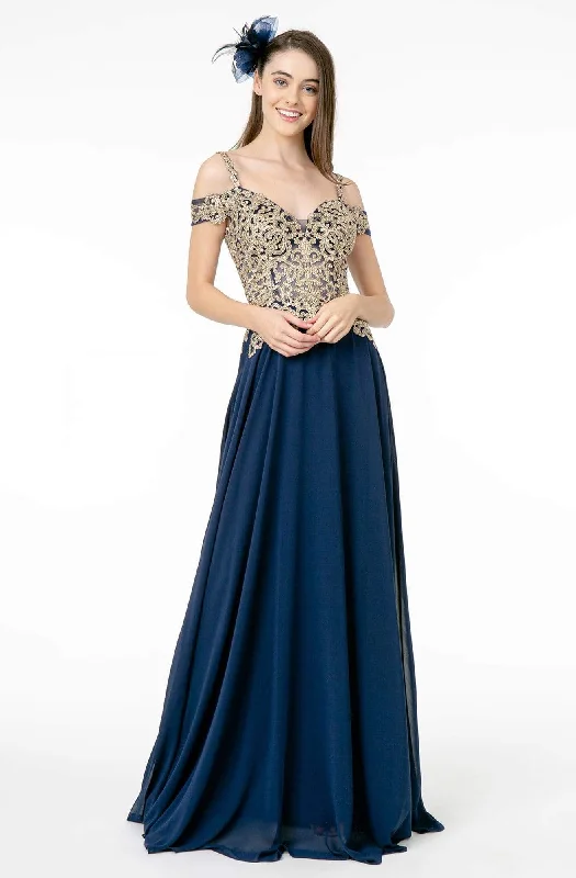 Elizabeth K - GL2998 Embroidered Sweetheart Chiffon A-Line Gown