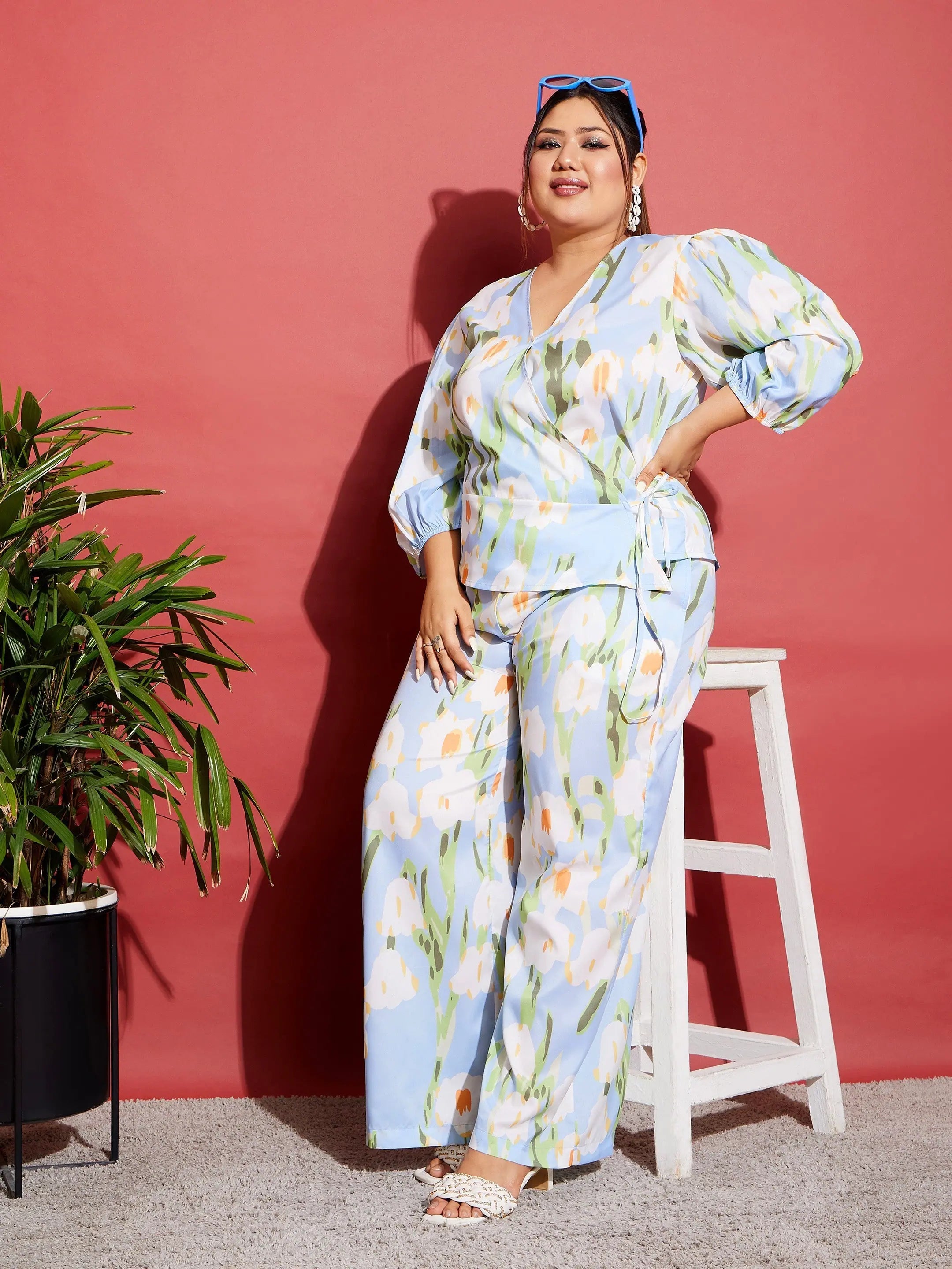 Women Printed Standard Blue Jumpsuits & Sets