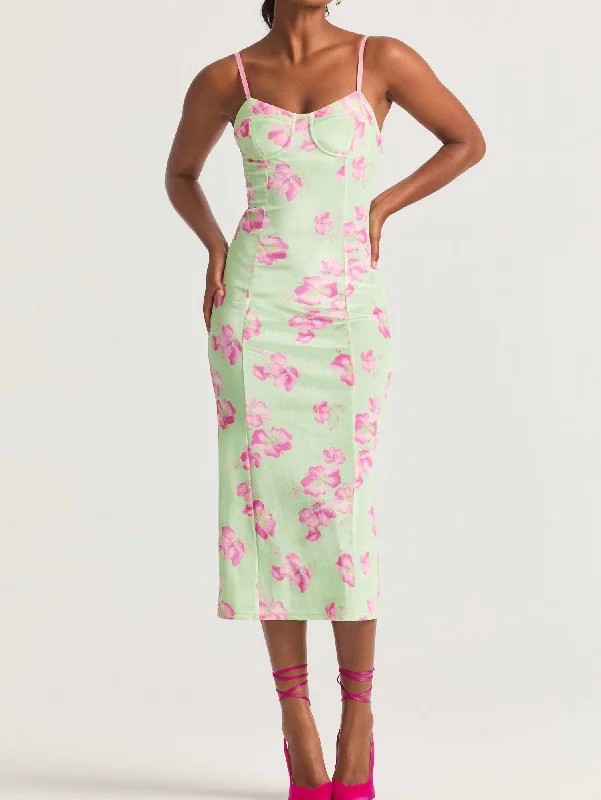 Sima Midi Dress In Peony Mint