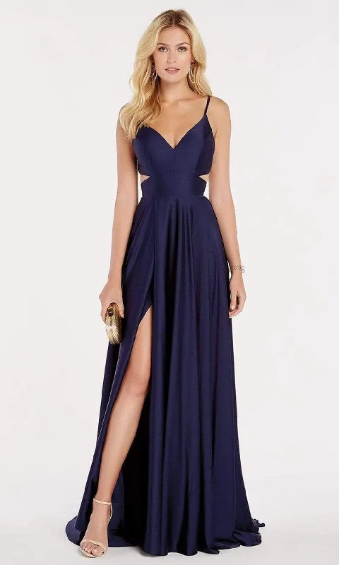 Alyce Paris - 60453 Sleeveless V-Neck Satin Modest Prom A-Line Gown