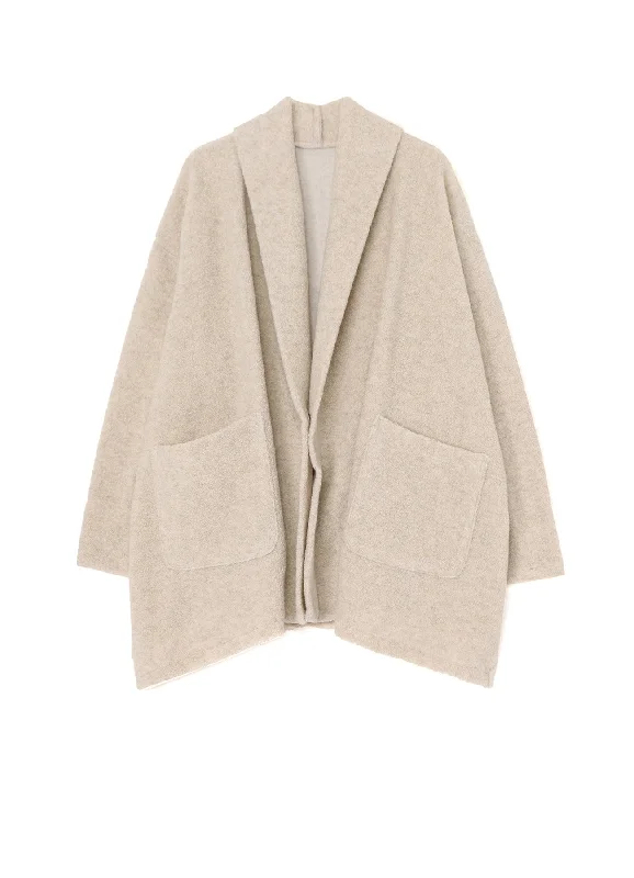 WOOL BREND PILE V NECK JACKET