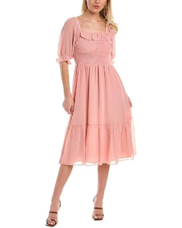 1.STATE Smocked Midi Dress