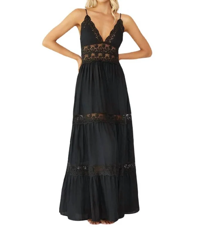 Shea Long Maxi Dress In Midnight