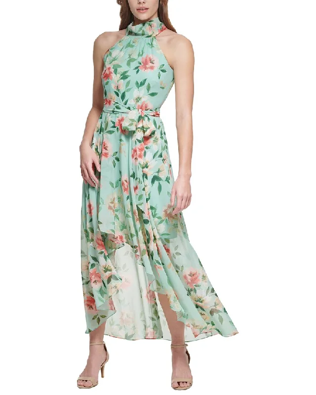 Eliza J Green Printed Chiffon Mini Dress