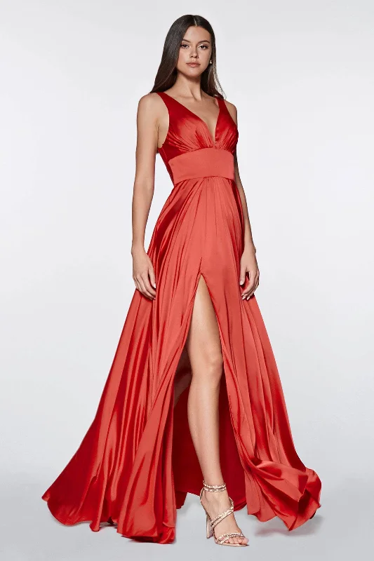 Ladivine 7469 A-Line Satin Dress