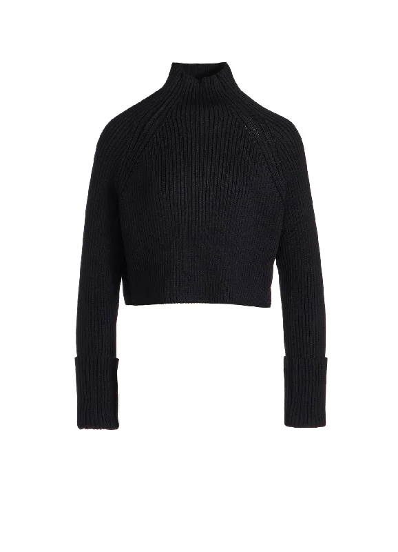 COTTON WOOL RIB SHORT PULLOVER