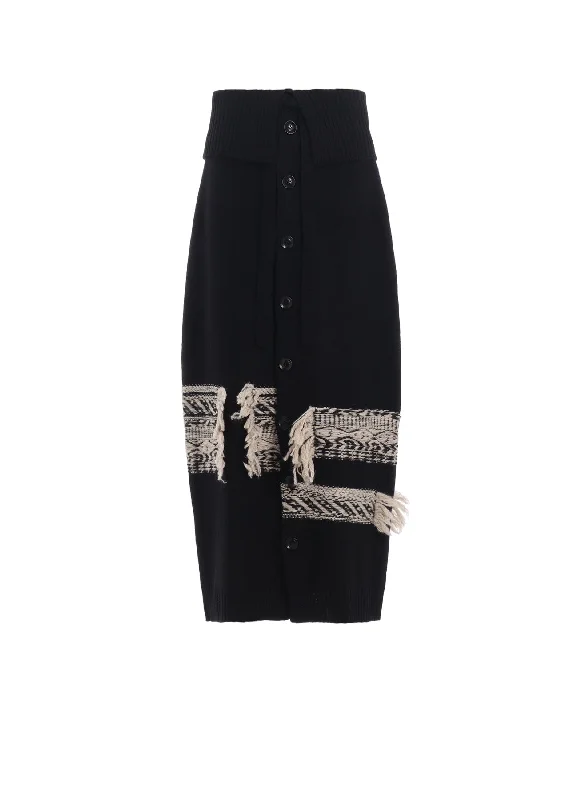 WOOL BLEND JACQUARD SKIRT