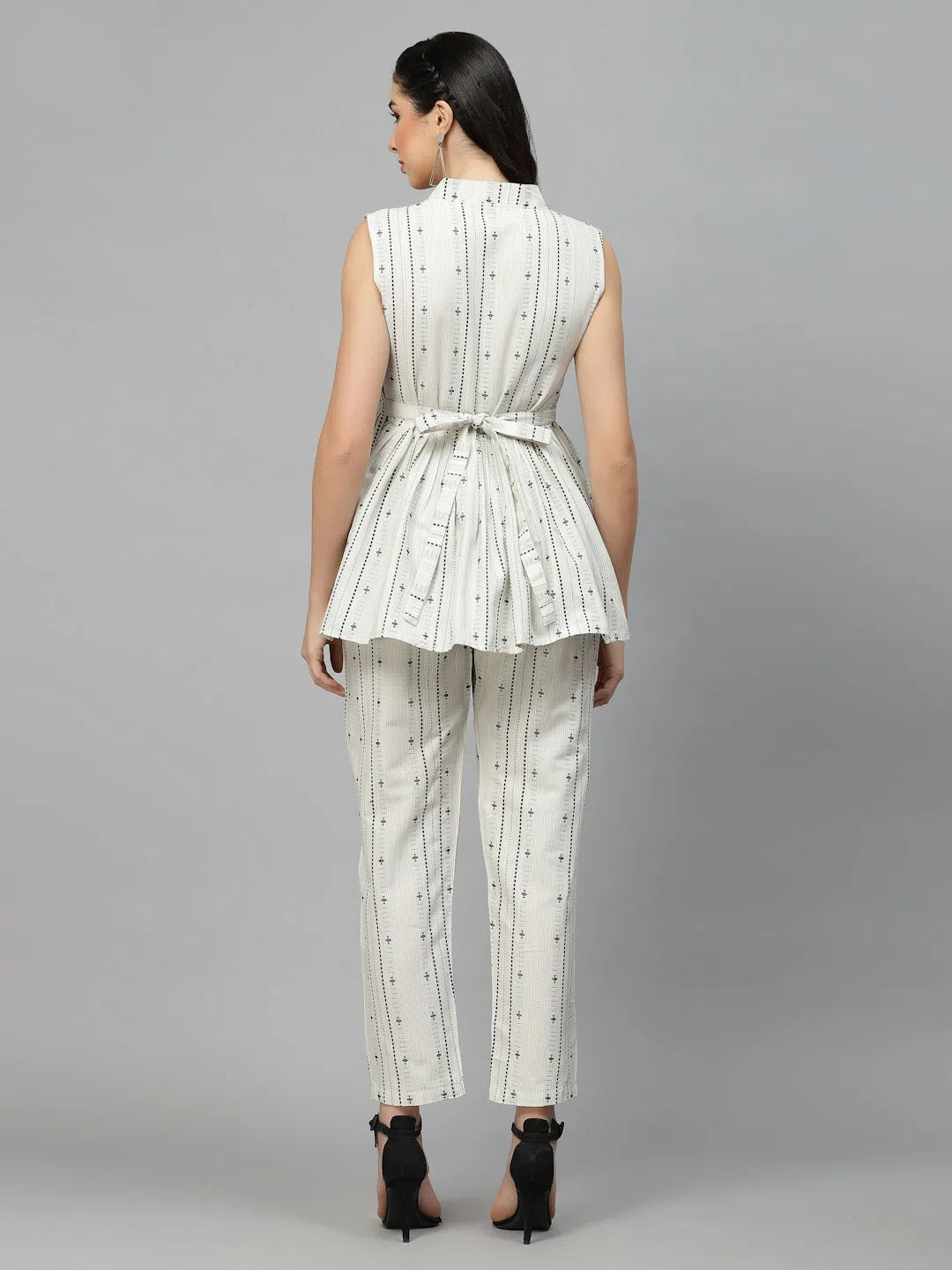 Women Solid Standard Off White Jumpsuits & Sets