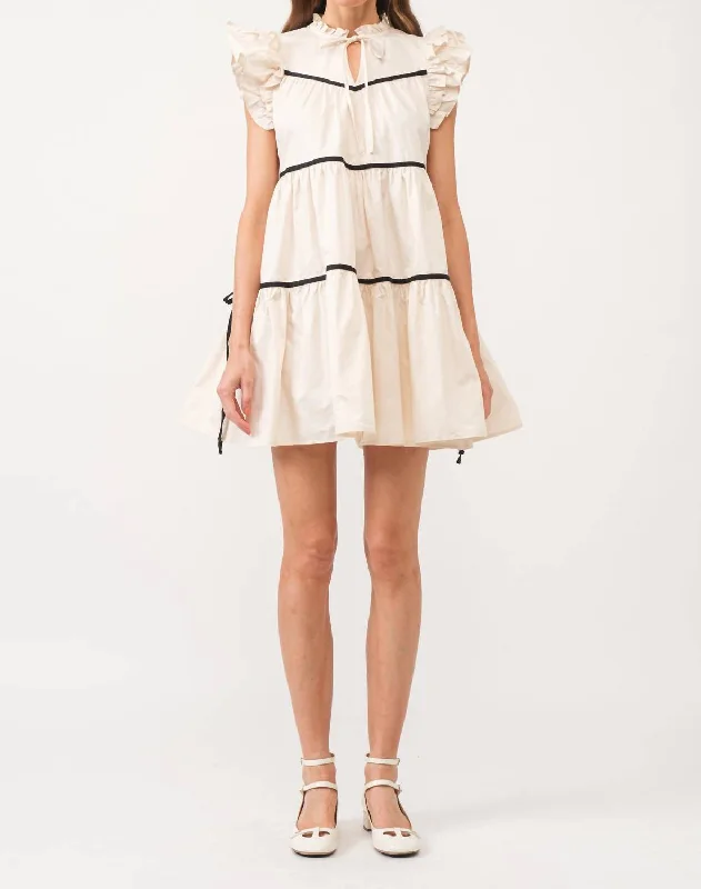 Lena Sleeveless Mini Dress In Cream