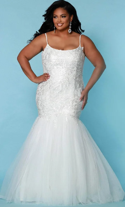 Sydney's Closet Bridal SC5278 - Scoop Neck Embroidered Wedding Dress