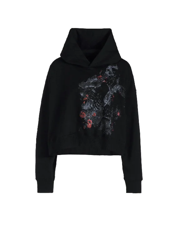 FLOWER + FOOTPRINT CROPPED HOODIE