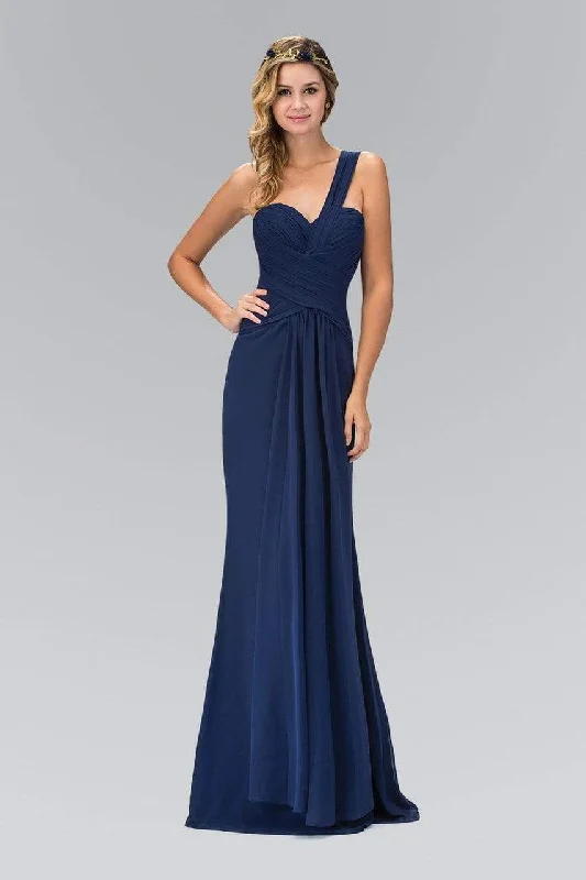 Elizabeth K - GL1390 Shirred One-Shoulder Sweetheart Gown