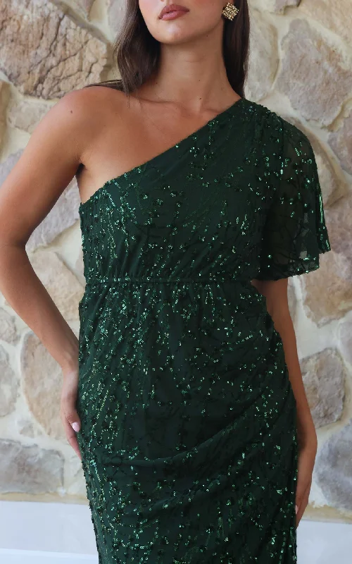 Tallulah Sequin Maxi Dress - Emerald