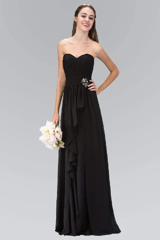 Elizabeth K - GL1125 Strapless Ruched Sweetheart Chiffon Dress