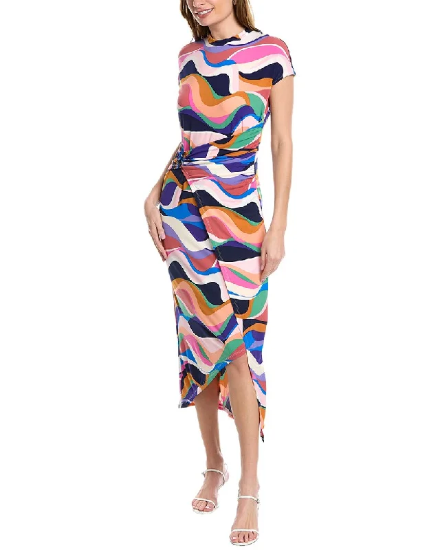 Donna Morgan Wrap Panel Midi Dress