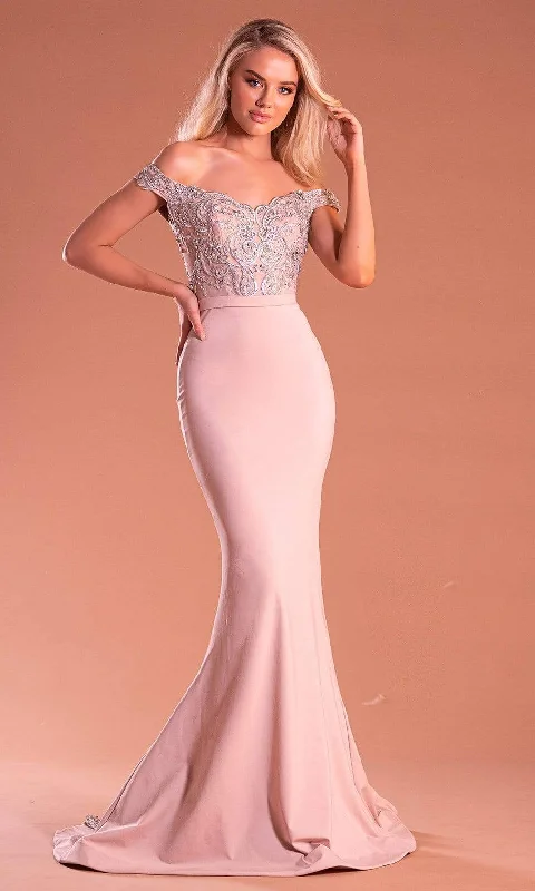 Portia and Scarlett - PS21190 Embroidered Off Shoulder Mermaid Dress