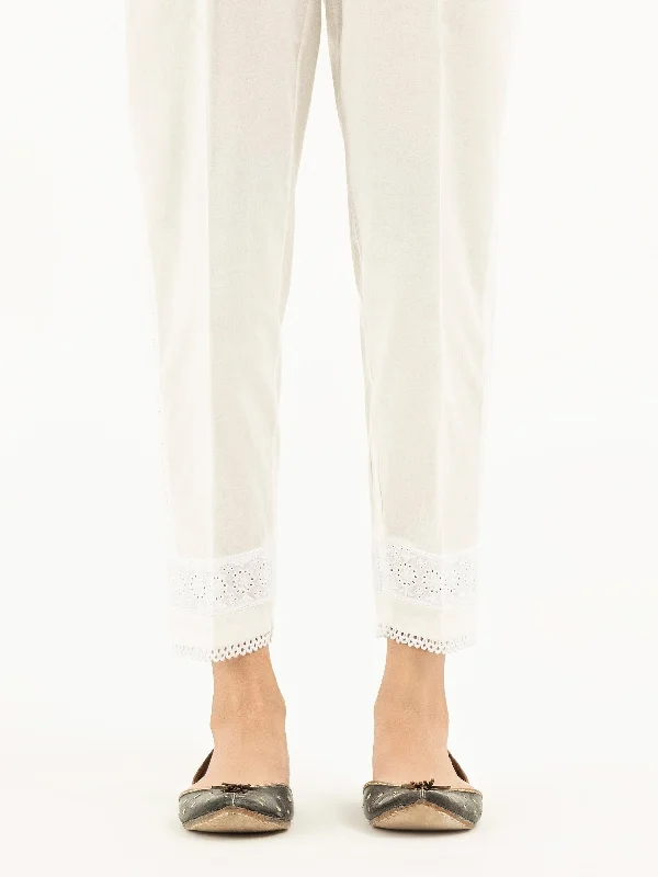 Embroidered Cambric Trousers(Pret)