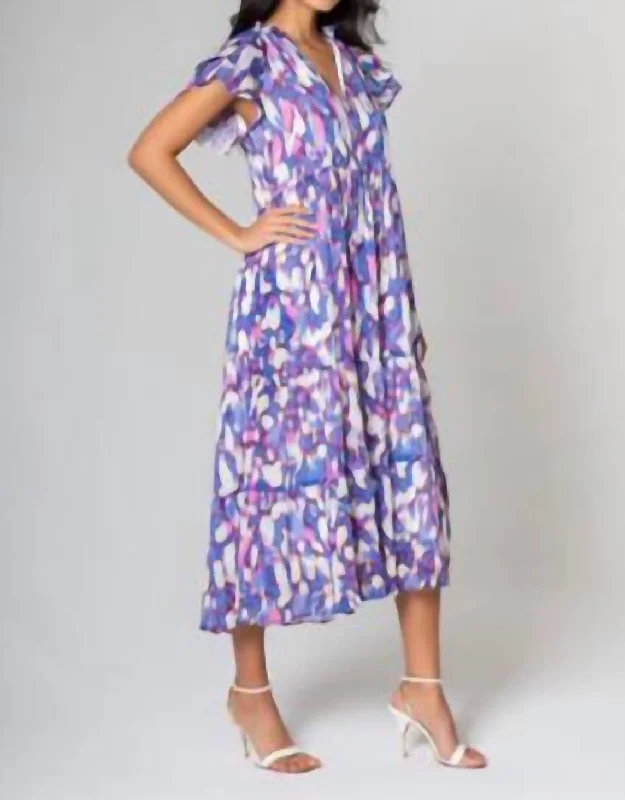 Hope Midi Dress In Purple Multi