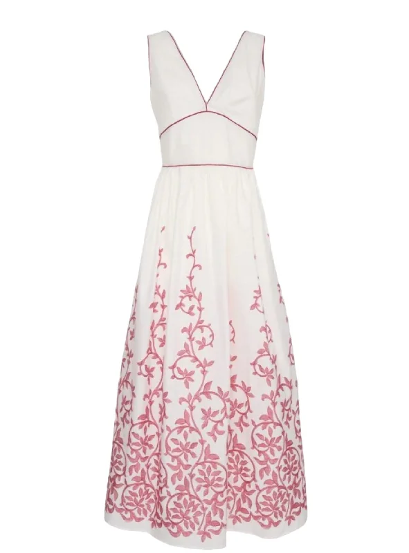 Women's Lucina Long Dress In Strawberry Leaves