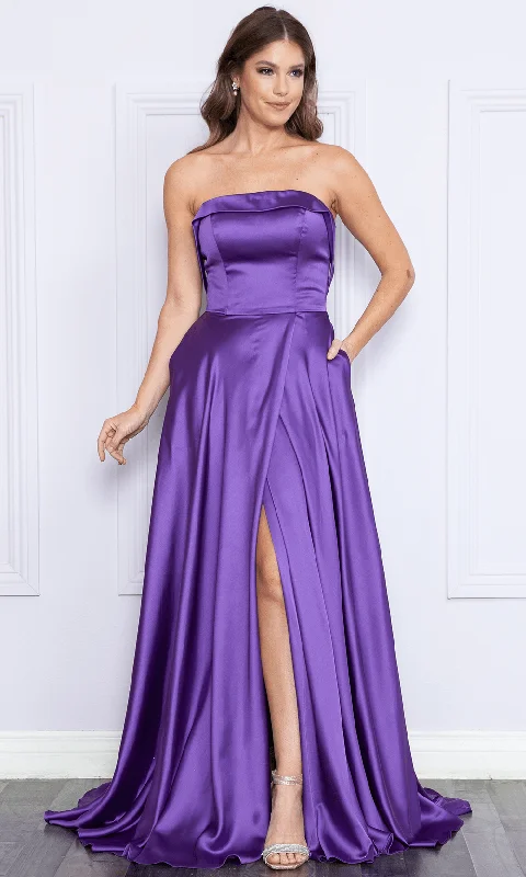 Poly USA 9188 - Strapless Satin A-line Gown