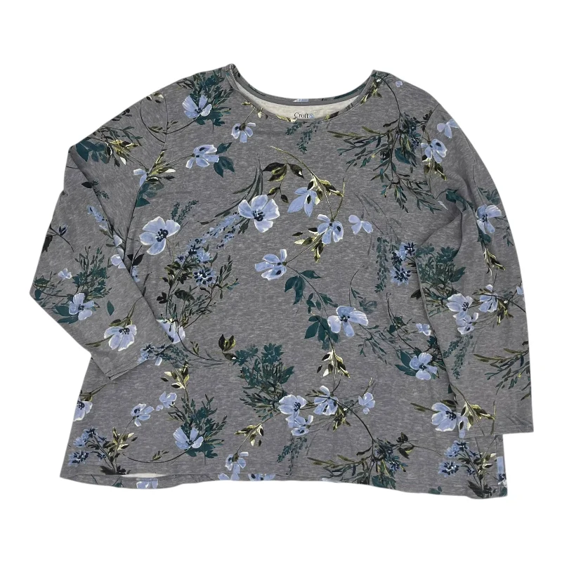 Top Ls By Croft And Barrow In Floral Print, Size:3X