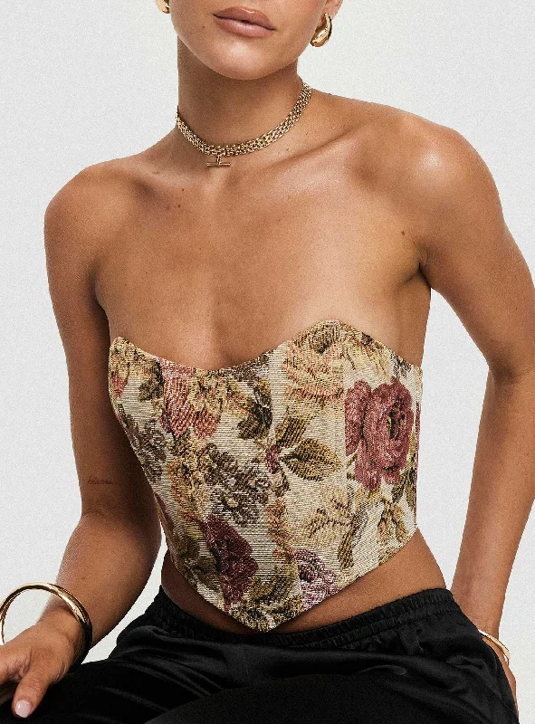 Wilsone Strapless Bustier Top Multi